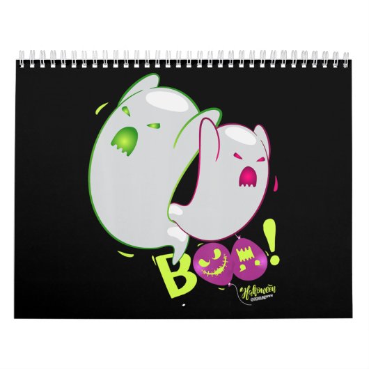 Boo Ghost Bats Spider Creepy Halloween Kalender (Hoes)