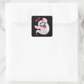 Boo Ghost Bats Spider Creepy Halloween Vierkante Sticker (Tas)