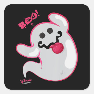 Boo Ghost Bats Spider Creepy Halloween Vierkante Sticker