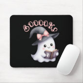 Boo Ghost Books Coquette Bow Halloween Vrouwen Sch Muismat (Met muis)