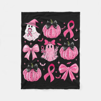 Boo Ghost Borstkanker Bewustzijn Coquette Pink Bo Fleece Deken