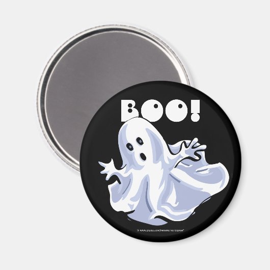 BOO! Ghost Cartoon Magnet (Voorkant / Achterkant)