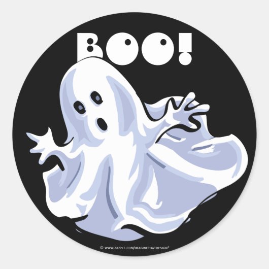 BOO! Ghost Cartoon Stickers (Voorkant)