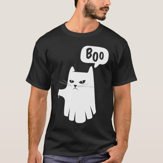 Boo Ghost Cat Afkeuring Halloween 202 T-shirt (Voorkant)