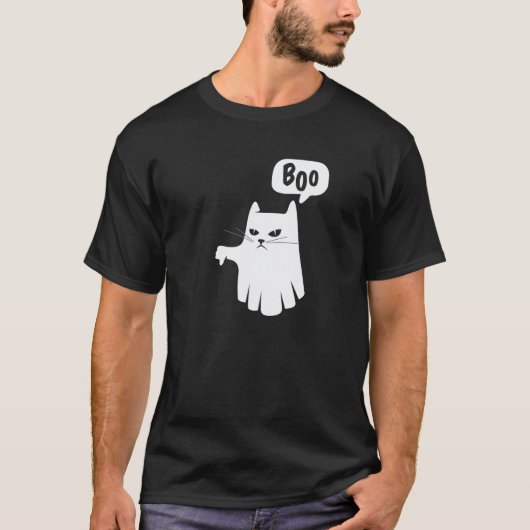 Boo Ghost Cat Afkeuring Halloween 202 T-shirt (Voorkant)