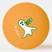Boo Ghost Custom Name Glow in het donkergele bier Pingpongbal (Voorkant)