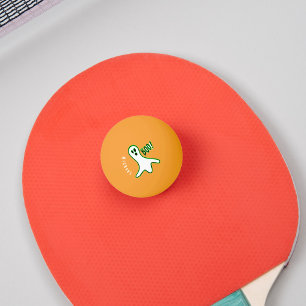 Boo Ghost Custom Name Glow in het donkergele bier Pingpongbal