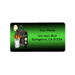 Boo Ghost Dracula Halloween Adresetiketten Etiket