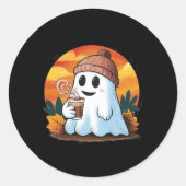 Boo Ghost Drink Halloween kostuums Vrouw Ronde Sticker (Voorkant)