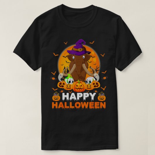 Boo Ghost Enge Pompoen Maan Heks Wolly Mammoth T-shirt (Design voorkant)