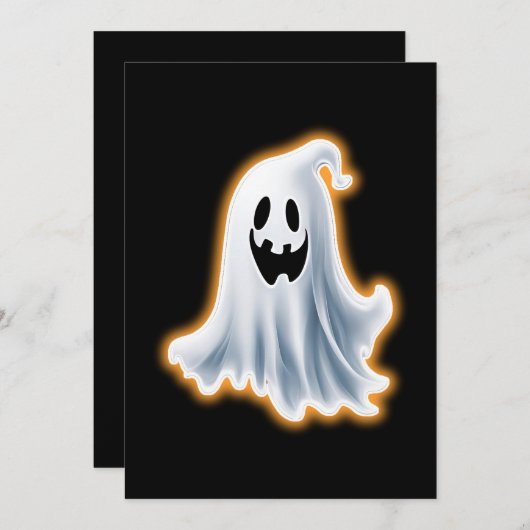 Boo Ghost Feestdagenkaart (Voorkant / Achterkant)