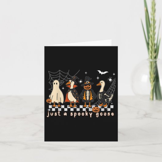Boo Ghost Goose Halloween Spooky Goose Herfst Skel Kaart (Voorkant)