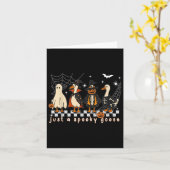 Boo Ghost Goose Halloween Spooky Goose Herfst Skel Kaart (Gele Bloem)