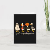 Boo Ghost Goose Halloween Spooky Goose Herfst Skel Kaart (Voorkant)