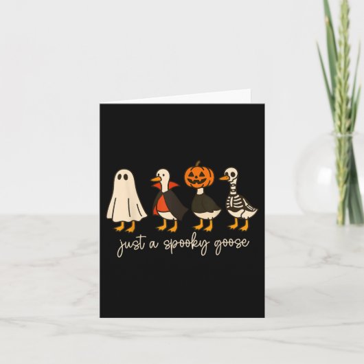 Boo Ghost Goose Halloween Spooky Goose Herfst Skel Kaart (Voorkant)