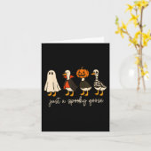 Boo Ghost Goose Halloween Spooky Goose Herfst Skel Kaart (Gele Bloem)