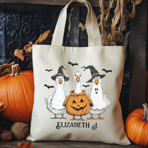 Boo Ghost Goose Halloween Tote, Trick or Treat Tas