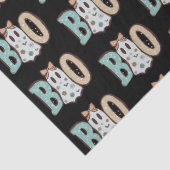 Boo Ghost Groen Sinaasappel Schattige Zwart Hallow Tissuepapier (Detail)