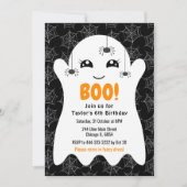 Boo Ghost Halloween Birthday Costume Party Black Kaart (Voorkant)