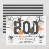Boo Ghost Halloween Birthday Party Invitation Kaart (Voorkant / Achterkant)
