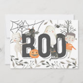 Boo Ghost Halloween Birthday Party Invitation Kaart (Voorkant)
