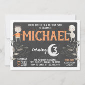 Boo Ghost Halloween Birthday Party Invitation Kaart (Achterkant)