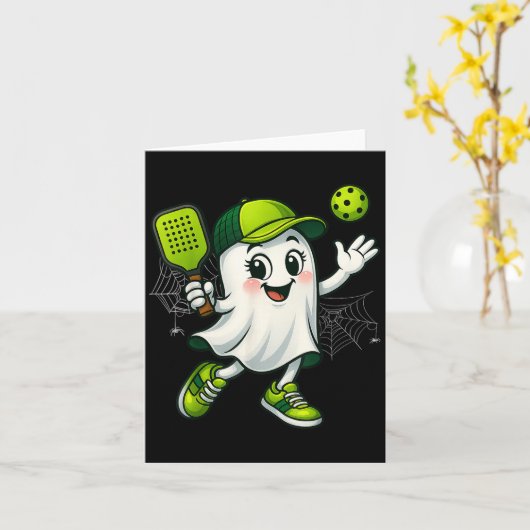 Boo Ghost Halloween Ckleball Ckle Ball Mannen vrou Kaart (Gele Bloem)