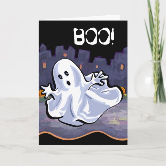 BOO! Ghost Halloween Kaart (Voorkant)