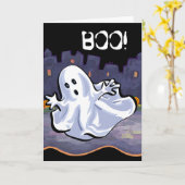 BOO! Ghost Halloween Kaart (Gele Bloem)
