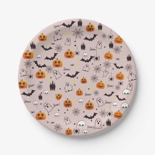 Boo Ghost Halloween Papieren Bordje (Voorkant)