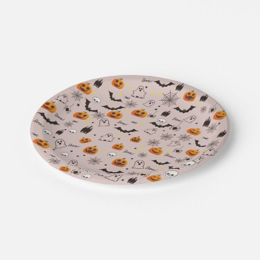 Boo Ghost Halloween Papieren Bordje (Gekanteld)