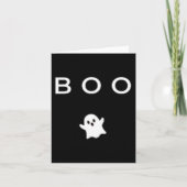BOO Ghost Halloween Subtiel Minimal Herfst Fun Tri Kaart (Voorkant)