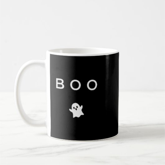 Boo Ghost Halloween Subtle Minimal Fall Funny Tric Koffiemok (Links)