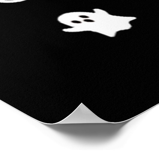 Boo Ghost Halloween Subtle Minimal Fall Funny Tric Poster (Hoek)