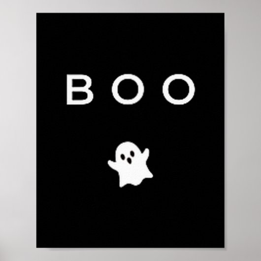 Boo Ghost Halloween Subtle Minimal Fall Funny Tric Poster (Voorkant)