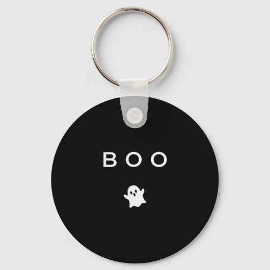 Boo Ghost Halloween Subtle Minimal Fall Funny Tric Sleutelhanger (Voorkant)