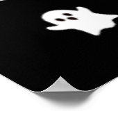 Boo Ghost Halloween Subtle Minimal Herfst Fun Tric Poster (Hoek)