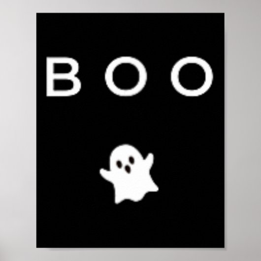 Boo Ghost Halloween Subtle Minimal Herfst Fun Tric Poster (Voorkant)