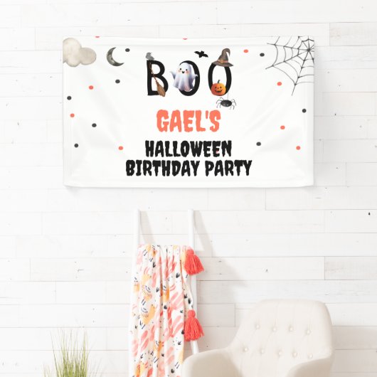 Boo Ghost Halloween Verjaardagsfeest Welkom Banner (Insitu)