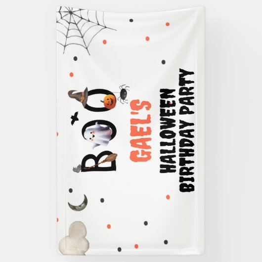Boo Ghost Halloween Verjaardagsfeest Welkom Banner (Verticaal)