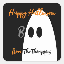 Boo Ghost Happy Halloween Vierkante Sticker