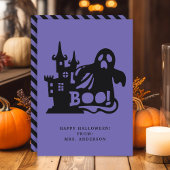 Boo Ghost Haunted House Halloween Classroom Kaart