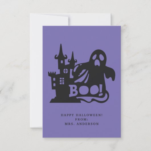 Boo Ghost Haunted House Halloween Classroom Kaart (Voorkant)