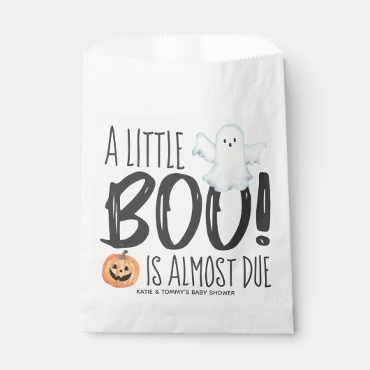Boo Ghost Jack O'Lantern Halloween Baby shower Bedankzakje (Voorkant)