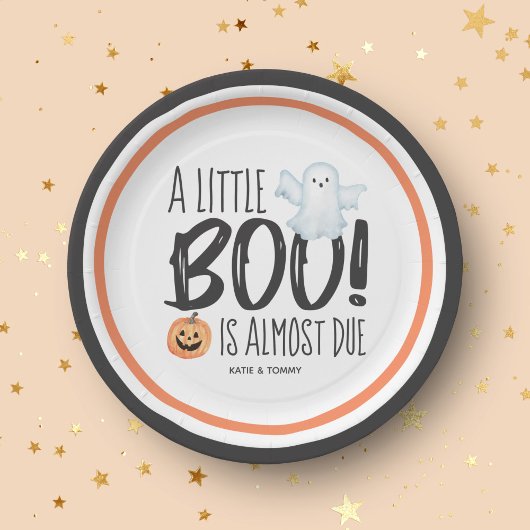 Boo Ghost Jack O'Lantern Halloween Baby shower Papieren Bordje