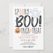 Boo Ghost Jack O'Lantern Typography Halloween Kaart (Voorkant)