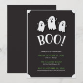 Boo Ghost Kind's Halloween Party Kaart (Voorkant / Achterkant)