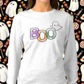 Boo Ghost Lange Mouw Herfst Halloween Tshirt