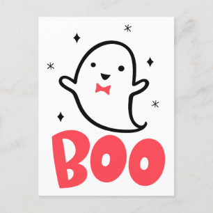 Boo Ghost, met de hand getekend kunstwerk, Briefkaart