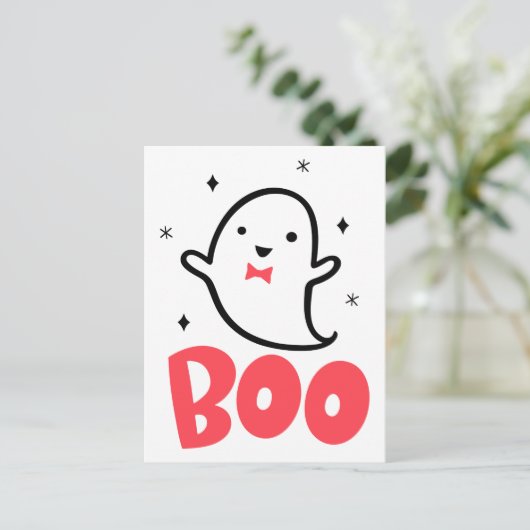 Boo Ghost, met de hand getekend kunstwerk, Briefkaart (Staand voorkant)